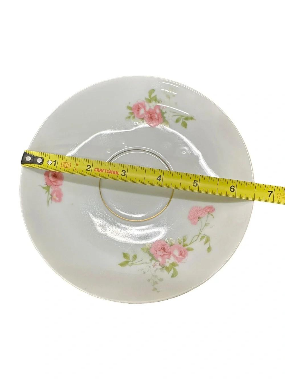 Antique Victoria Austria Porcelain Teacup & Saucer Pink Roses Gold Trim